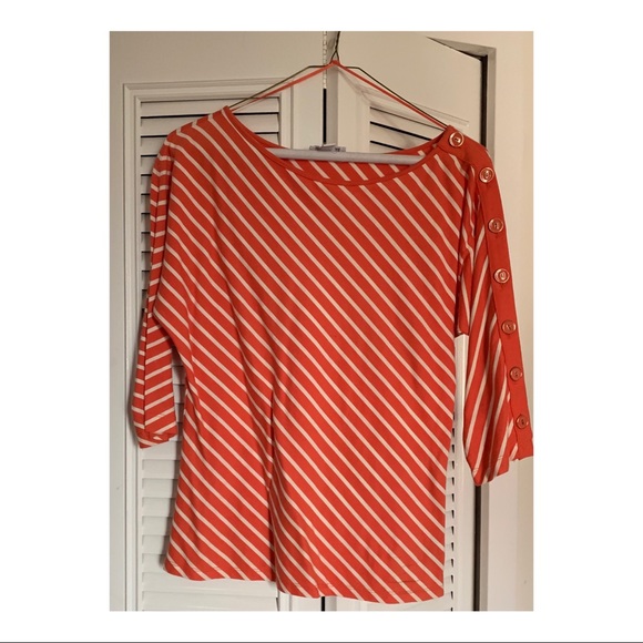 Stylish Orange Striped Blouse - Picture 2 of 3